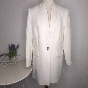 Tahari Long White Blazer size 12